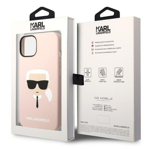 Karl Lagerfeld KLHCP14MSLKHLP i Phone 14 Plus / 15 Plus 6,7" hardcase różowy/pink Silicone Karl`s Head