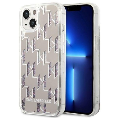 Karl Lagerfeld KLHCP14SLMNMS i Phone 14 / 15 / 13 6,1" hardcase srebrny/silver Liquid Glitter Monogram