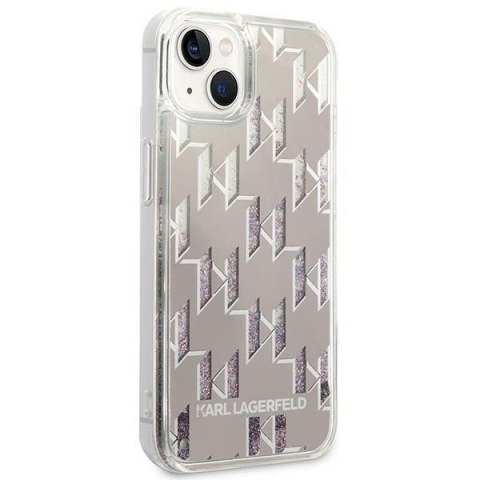 Karl Lagerfeld KLHCP14SLMNMS i Phone 14 / 15 / 13 6,1" hardcase srebrny/silver Liquid Glitter Monogram