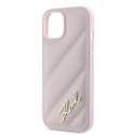 Karl Lagerfeld KLHCP14SPQDSMGP i Phone 14 / 15 / 13 6.1" różowy/pink hardcase Diagonal Quilted Script