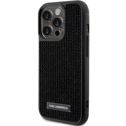 Karl Lagerfeld KLHCP15LHDSPLK i Phone 15 Pro 6.1" czarny/black hardcase Rhinestone Logo Metal Plate