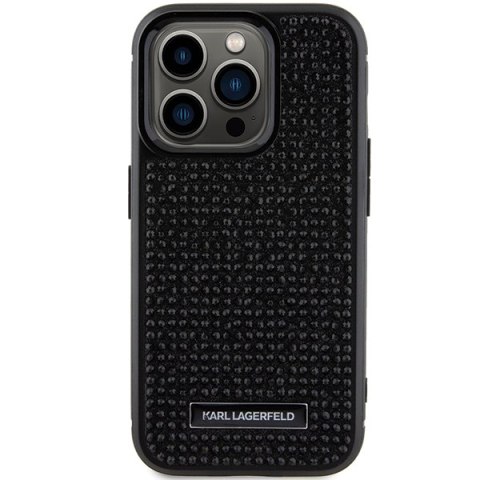 Karl Lagerfeld KLHCP15LHDSPLK i Phone 15 Pro 6.1" czarny/black hardcase Rhinestone Logo Metal Plate