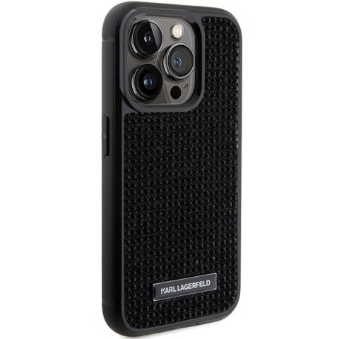 Karl Lagerfeld KLHCP15LHDSPLK i Phone 15 Pro 6.1" czarny/black hardcase Rhinestone Logo Metal Plate