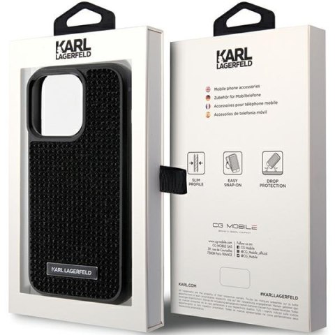 Karl Lagerfeld KLHCP15LHDSPLK i Phone 15 Pro 6.1" czarny/black hardcase Rhinestone Logo Metal Plate