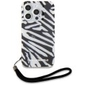 Karl Lagerfeld KLHCP15LHZBPKCCK i Phone 15 Pro 6.1" czarny/black hardcase IML Zebra Pattern & Cord