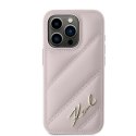 Karl Lagerfeld KLHCP15LPQDSMGP i Phone 15 Pro 6.1" różowy/pink hardcase Diagonal Quilted Script