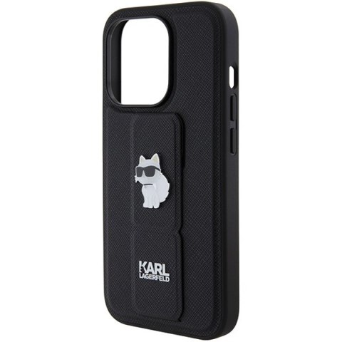Karl Lagerfeld KLHCP15XGSACHPK i Phone 15 Pro Max 6.7" czarny/black hardcase Gripstand Saffiano Choupette Pins