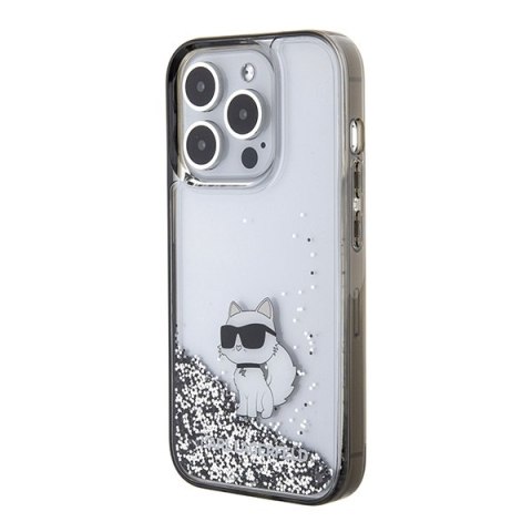 Karl Lagerfeld KLHCP15XLKCNSK i Phone 15Pro Max 6.7" transparent hardcase Liquid Glitter Choupette