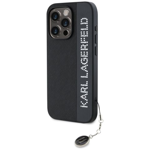Karl Lagerfeld KLHCP15XPSAKDGCK i Phone 15 Pro Max 6.7" czarny/black hardcase Saffiano Rhinestones & Charm