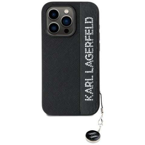 Karl Lagerfeld KLHCP15XPSAKDGCK i Phone 15 Pro Max 6.7" czarny/black hardcase Saffiano Rhinestones & Charm