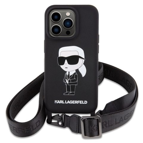 Karl Lagerfeld KLHCP15XSCBSKNK i Phone 15 Pro Max 6.7" hardcase czarny/black Crossbody Silicone Ikonik