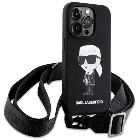 Karl Lagerfeld KLHCP15XSCBSKNK i Phone 15 Pro Max 6.7" hardcase czarny/black Crossbody Silicone Ikonik