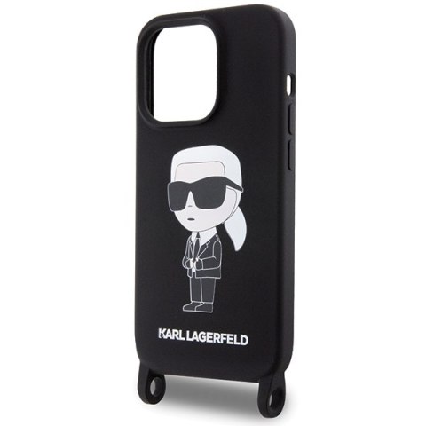 Karl Lagerfeld KLHCP15XSCBSKNK i Phone 15 Pro Max 6.7" hardcase czarny/black Crossbody Silicone Ikonik