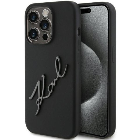 Karl Lagerfeld KLHCP15LSKSBMCK i Phone 15 Pro 6.1" czarny/black hardcase Silicone Karl Script