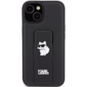 Karl Lagerfeld KLHCP15MGSACHPK i Phone 15 Plus / 14 Plus 6.7" czarny/black hardcase Gripstand Saffiano Choupette Pins