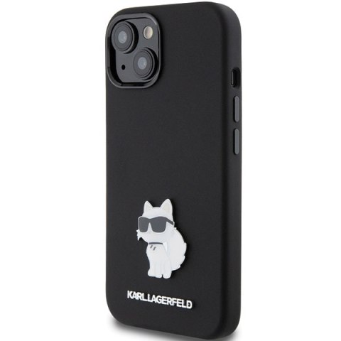 Karl Lagerfeld KLHCP15MSMHCNPK i Phone 15 Plus / 14 Plus 6.7" czarny/black Silicone Choupette Metal Pin