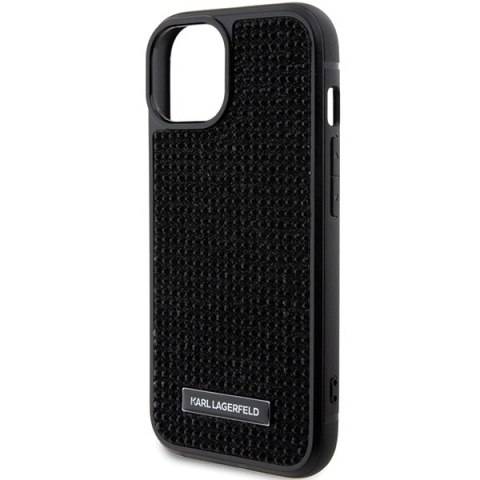 Karl Lagerfeld KLHCP15SHDSPLK i Phone 15 / 14 / 13 6.1" czarny/black hardcase Rhinestone Logo Metal Plate