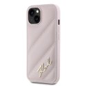 Karl Lagerfeld KLHCP15SPQDSMGP i Phone 15 / 14 / 13 6.1" różowy/pink hardcase Diagonal Quilted Script
