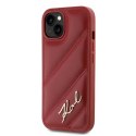 Karl Lagerfeld KLHCP15SPQDSMGR i Phone 15 / 14 / 13 6.1" czerwony/red hardcase Diagonal Quilted Script