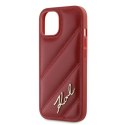 Karl Lagerfeld KLHCP15SPQDSMGR i Phone 15 / 14 / 13 6.1" czerwony/red hardcase Diagonal Quilted Script