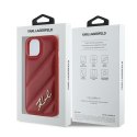 Karl Lagerfeld KLHCP15SPQDSMGR i Phone 15 / 14 / 13 6.1" czerwony/red hardcase Diagonal Quilted Script