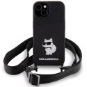 Karl Lagerfeld KLHCP15SSCBSCNK i Phone 15 / 14 / 13 6.1" hardcase czarny/black Crossbody Silicone Choupette