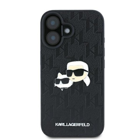 Karl Lagerfeld KLHCP16SPGKLKCPK i Phone 16 6.1" czarny/black hardcase Monogram Karl&Chaoupette Head Pin