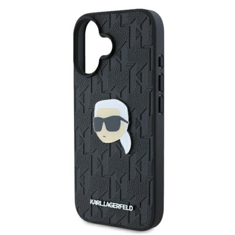 Karl Lagerfeld KLHCP16SPGKLKIPK i Phone 16 6.1" czarny/black hardcase Monogram Karl Head Pin