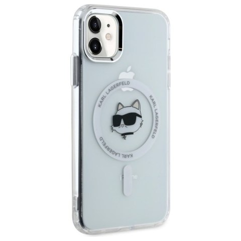 Karl Lagerfeld KLHMN61HLSCHH i Phone 11 / Xr 6.1" biały/white hardcase IML Metal Choupette Head Mag Safe
