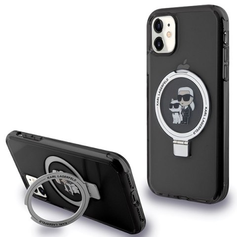 Karl Lagerfeld KLHMN61HMRSKCK i Phone 11 / Xr 6.1" czarny/black hardcase Ring Stand Karl&Choupettte Mag Safe