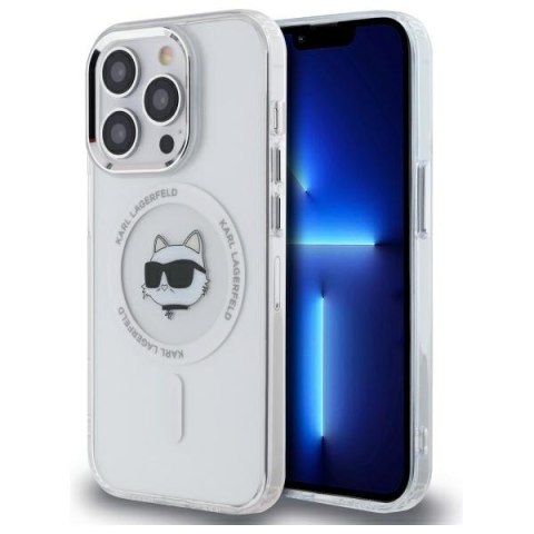 Karl Lagerfeld KLHMP13LHLSCHH i Phone 13 Pro 6.1" biały/white hardcase IML Metal Choupette Head Mag Safe