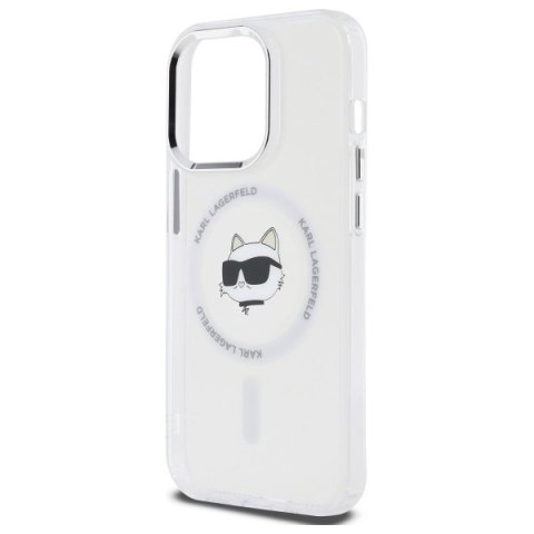 Karl Lagerfeld KLHMP13LHLSCHH i Phone 13 Pro 6.1" biały/white hardcase IML Metal Choupette Head Mag Safe