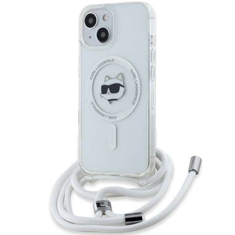 Karl Lagerfeld KLHMP13MHCCHNT i Phone 13 / 14 / 15 6.1" hardcase transparent IML Choupette Head & Cord Magsafe
