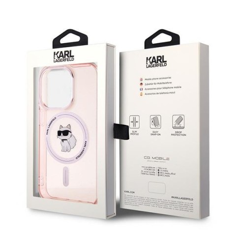 Karl Lagerfeld KLHMP14LHFCCNOP i Phone 14 Pro 6.1" różowy/pink hardcase IML Choupette Mag Safe