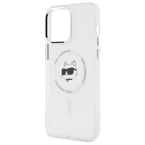 Karl Lagerfeld KLHMP14XHLSCHH i Phone 14 Pro Max 6.7" biały/white hardcase IML Metal Choupette Head Mag Safe