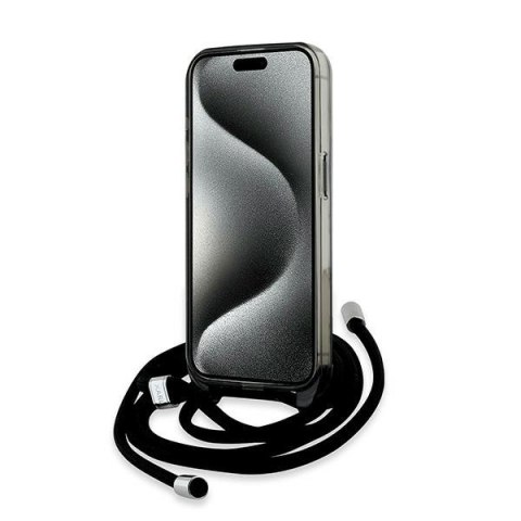 Karl Lagerfeld KLHMP15XHCKCKLCK i Phone 15 Pro Max 6.7" czarny/black hardcase IML Crossbody Monogram Karl & Choupette Head Mag S