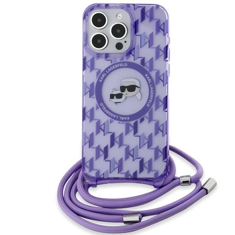 Karl Lagerfeld KLHMP15XHCKCKLCU i Phone 15 Pro Max 6.7" fioletowy/purple hardcase IML Crossbody Monogram Karl & Choupette Head M