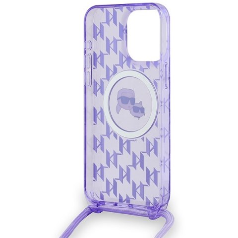 Karl Lagerfeld KLHMP15XHCKCKLCU i Phone 15 Pro Max 6.7" fioletowy/purple hardcase IML Crossbody Monogram Karl & Choupette Head M