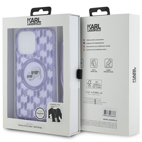 Karl Lagerfeld KLHMP15XHCKCKLCU i Phone 15 Pro Max 6.7" fioletowy/purple hardcase IML Crossbody Monogram Karl & Choupette Head M