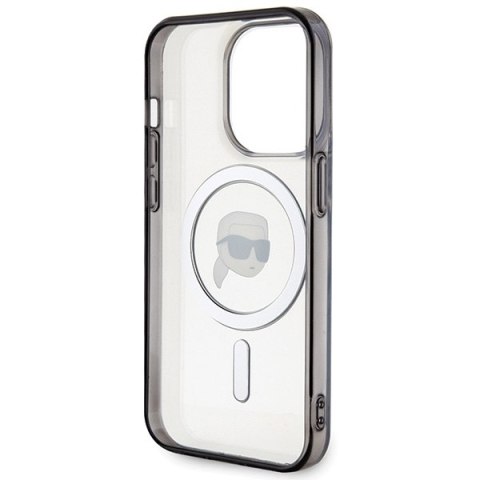 Karl Lagerfeld KLHMP15XHKHNOTK i Phone 15 Pro Max 6.7" transparent hardcase IML Karl`s Head Mag Safe
