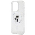 Karl Lagerfeld KLHMP15LHGKCNOT i Phone 15 Pro 6.1" transparent hardcase Karl&Choupette Glitter Mag Safe
