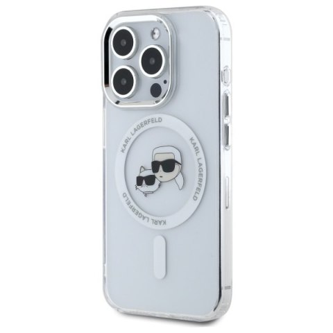 Karl Lagerfeld KLHMP15LHLSKCH i Phone 15 Pro 6.1" biały/white hardcase IML Metal Karl&Choupette Head Mag Safe