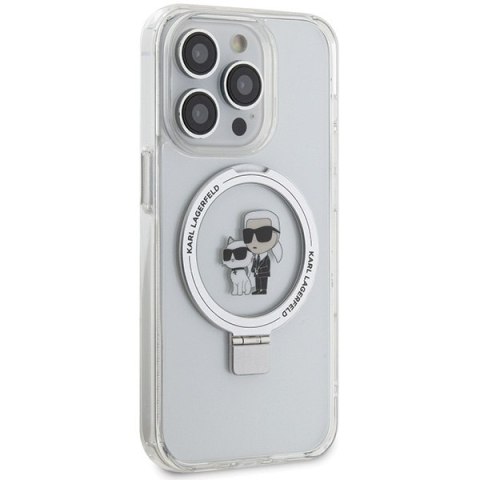Karl Lagerfeld KLHMP15LHMRSKCH i Phone 15Pro 6.1" biały/white hardcase Ring Stand Karl&Choupettte Mag Safe