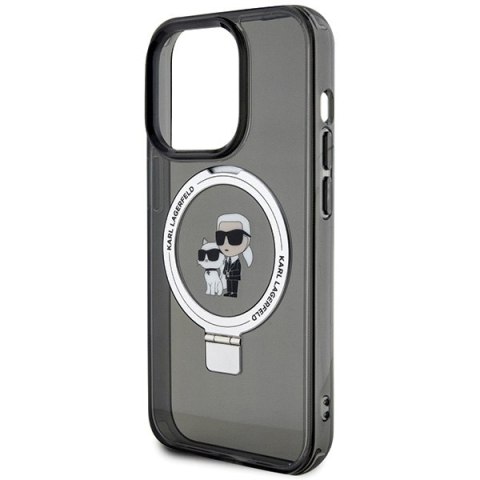 Karl Lagerfeld KLHMP15LHMRSKCK i Phone 15 Pro 6.1" czarny/black hardcase Ring Stand Karl&Choupettte Mag Safe