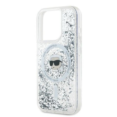 Karl Lagerfeld KLHMP15LLGKISGH i Phone 15 Pro 6.1" hardcase transparent Liquid Glitter Karl Head Magsafe