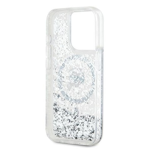 Karl Lagerfeld KLHMP15LLGKISGH i Phone 15 Pro 6.1" hardcase transparent Liquid Glitter Karl Head Magsafe