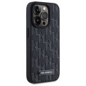 Karl Lagerfeld KLHMP15LPKHPORPK i Phone 15 Pro 6.1" hardcase czarny/black Leather Monogram Metal Logo Mag Safe