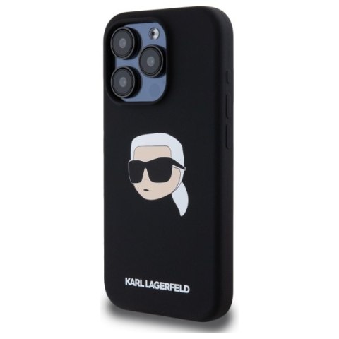 Karl Lagerfeld KLHMP15LSKHPPLK i Phone 15 Pro 6.1" czarny/black hardcase Silicone Karl Head Print Mag Safe