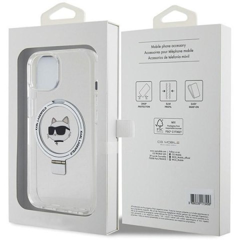 Karl Lagerfeld KLHMP15MHMRSCHH i Phone 15 Plus / 14 Plus 6.7" biały/white hardcase Ring Stand Choupette Head Mag Safe