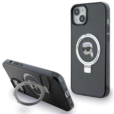 Karl Lagerfeld KLHMP15SHMRSKHK i Phone 15 / 14 / 13 6.1" czarny/black hardcase Ring Stand Karl Head Mag Safe